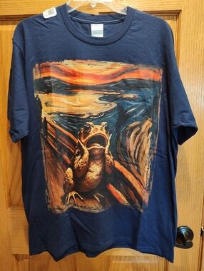 Expressionist Scream Parody Graphic Frog Art Tee